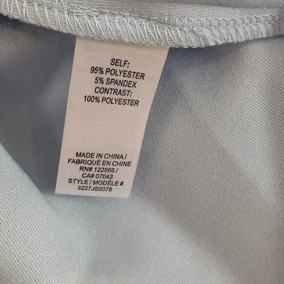 Status by Chenault Floral Chiffon Ruffle Blouse 3/4 Sleeve Top Light Blue NEW - Picture 7 of 7